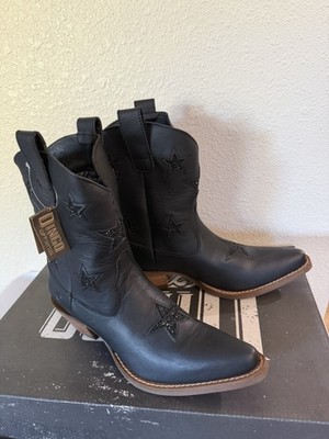 NEW IN BOX BLACK STAR STRUCK SPARKLING WESTERN BOOTS DINGO WOMENS SIZE 8 1/2 M