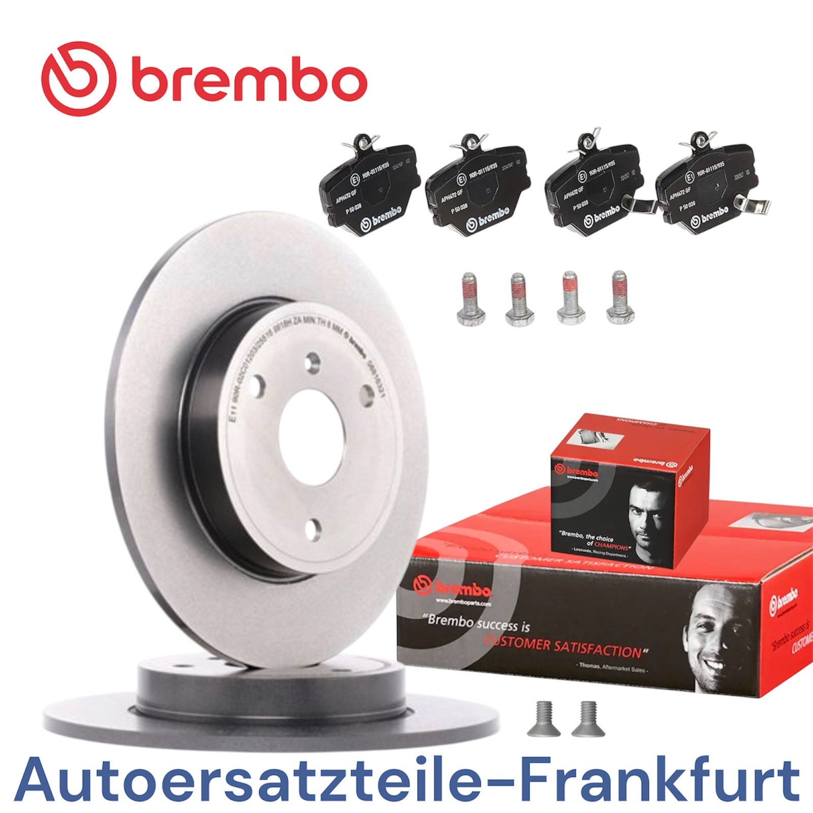 BREMBO Bremsscheiben + Beläge VORNE SMART FORTWO Cabrio Coupe 450 451 ROADSTER
