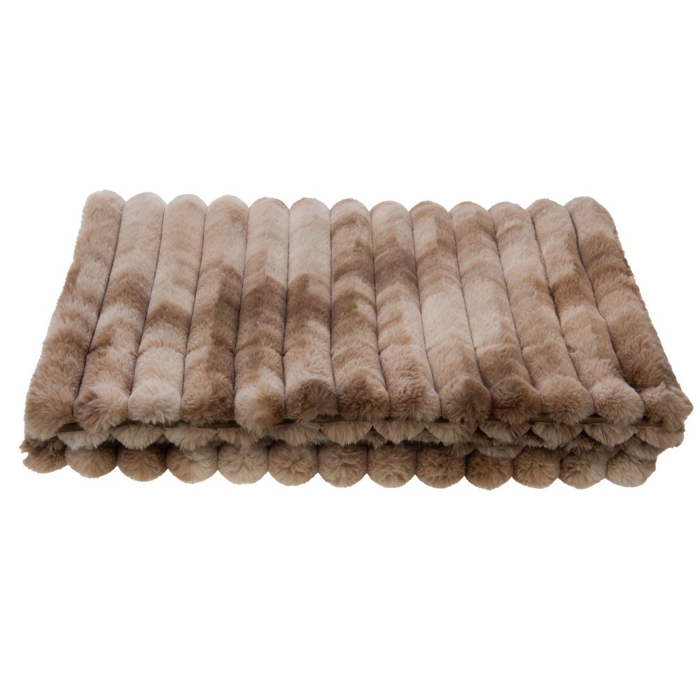 Plaid Sharpei beige 130x170 couverture canapé jeté de lit doux