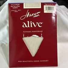 Vintage HANES Alive Sheer Full Support Pantyhose 811 Size B Pearl - NEW 2