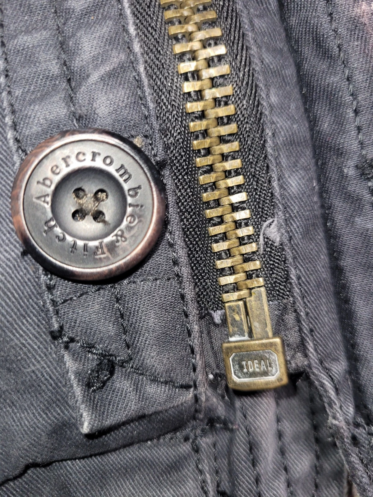 Abercrombie & Fitch Sentinel Jacket Mens M Blue Cotton Twill Military Y2K image 8