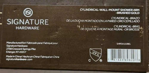 Signature Hardware SHRSA122BG 12-3/8" Wall Mounted Shower Arm and Flange - Picture 3 of 3