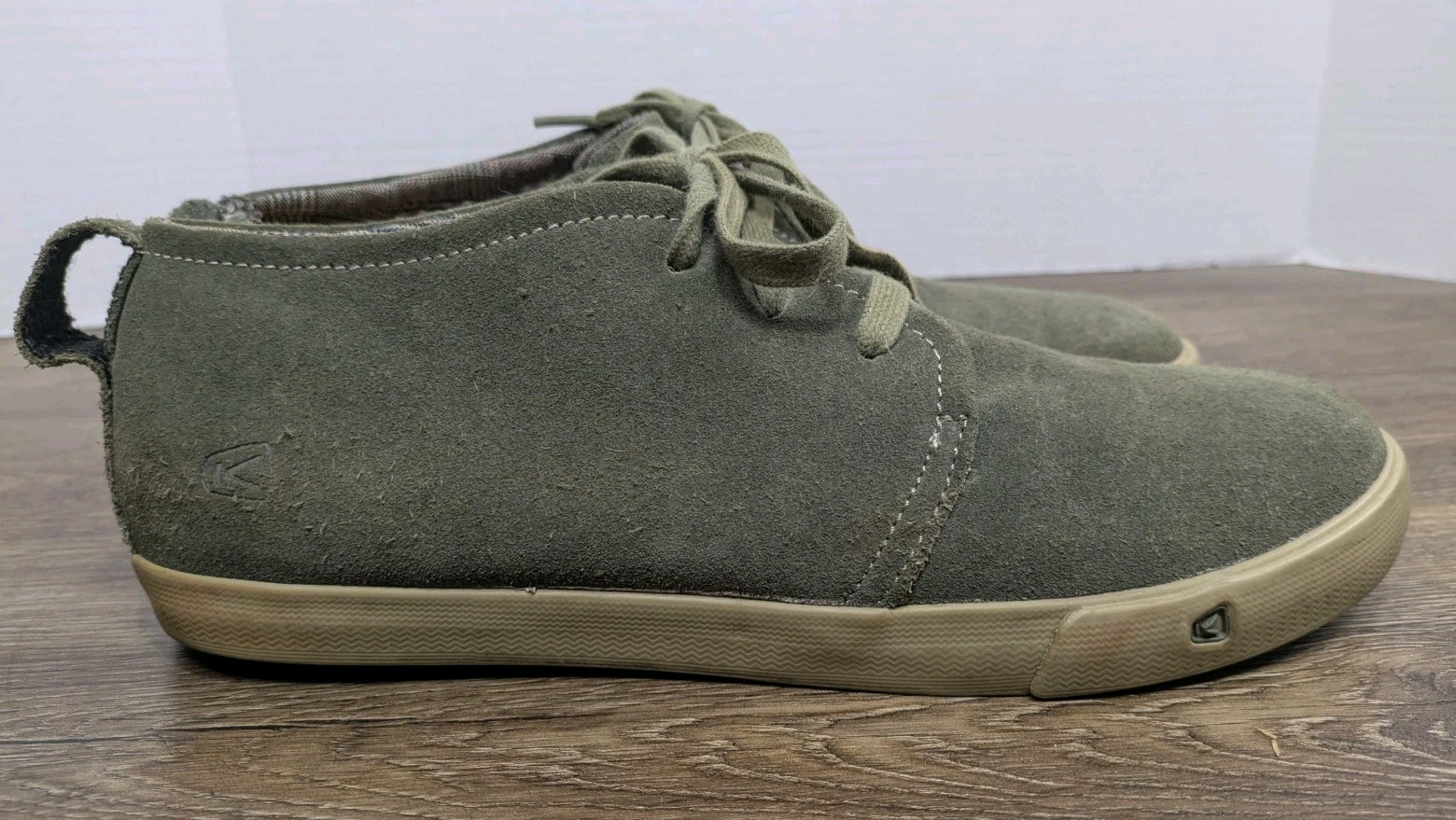Scarpa Keen Santa Cruz uomo taglia 11 verde oliva casual Oxford Chukka 1007673