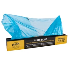 Dura-Gold 16' x 350' Roll Pure Blue Premium Overspray Paintable Plastic Sheeting