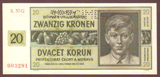BOHEMIA & MORAVIA   20 Kronen/Korun   1944   SPECIMEN    UNC
