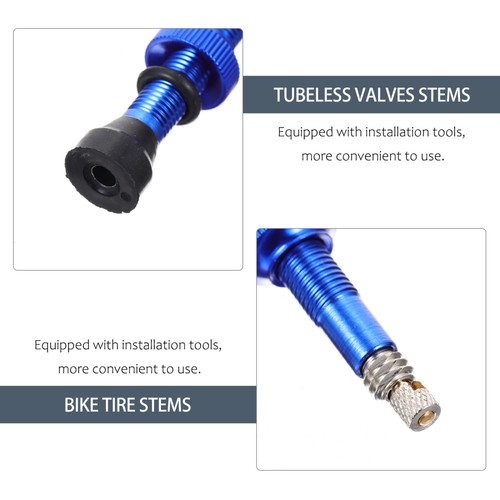 1 Pair of Cycling Tubeless Valves Bike Vacuum Nozzle Bicycles Accessories - Picture 4 of 12