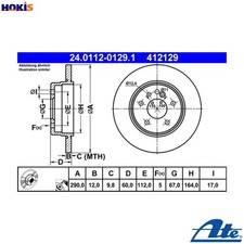 2x BRAKE DISC 24.0112-0129.1 FOR MERCEDES-BENZ OM 606.961 3.0LM 104.944 2.8L
