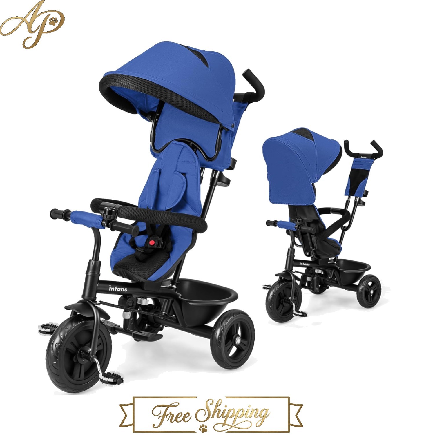 Blue 6-in-1 Kids Trike: Comfortable, Safe, & Stylish - For 9  to 5