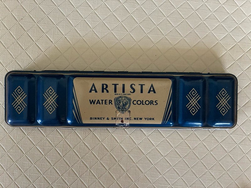 Vintage Binney & Smith Artista Watercolor Paint Tin No. 8 Circa 1960’s