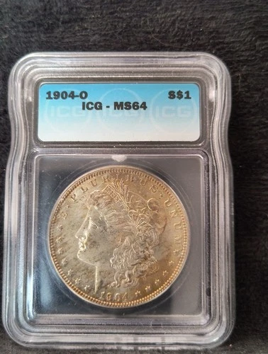 1904-O Morgan Silver Dollar $1 ICG MS64 Toned