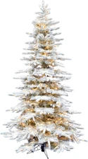 10-Ft. Pine Valley Flocked Artificial Christmas Tree with White Incandescent Sma