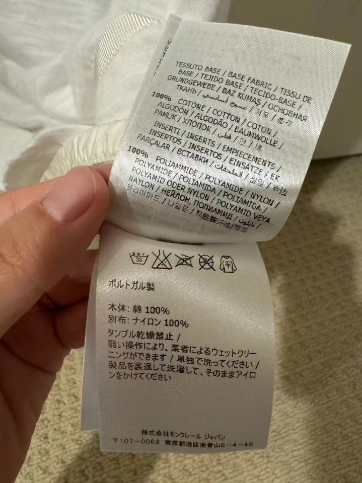 Moncler Mujer Blanco Manga Corta Logo Camiseta Talla M 100% Algodón Foto 4 de 4