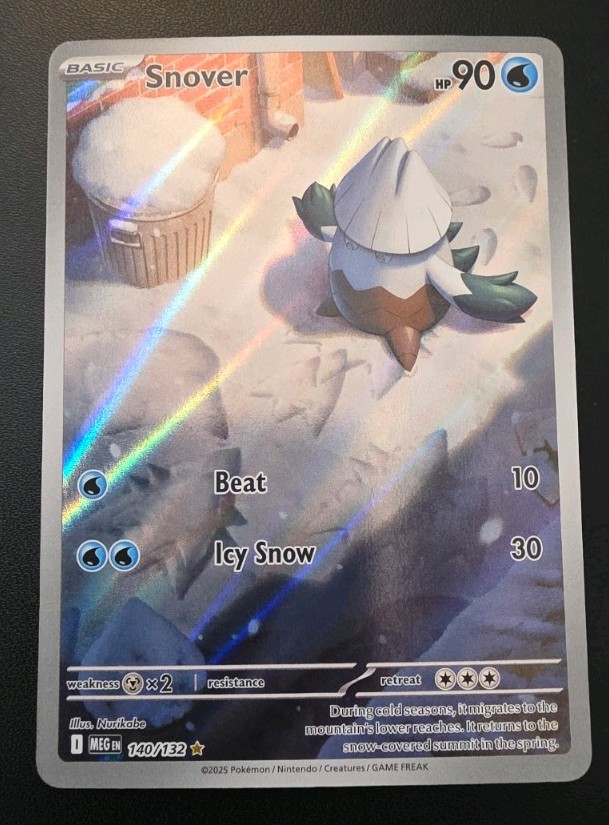 Pokémon TCG Snover 140/132 Mega Evolution Illustration Rare Card NM Condition