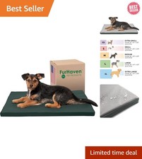 Water-Resistant Two-Tone Dog Bed for Extra Small Dogs - Green/Gray - Easy Wash