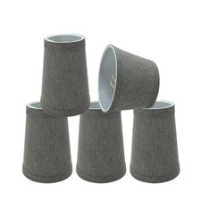 Aspen Creative 32716-5A Empire Clip-On Chandelier Lamp Shade Grey 3 Top X 4