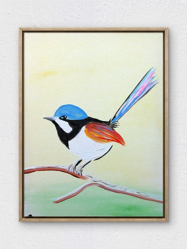 RiverRunArt Original Abstract 12x16 Canvas Bird Acrylic Bedroom Wall Art