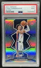 2021-22 Panini Mosaic Cade Cunningham Silver Rookie RC #203 Pistons PSA 9