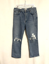 Agolde Jeans 32 Blue Riley High Rise Straight Crop New