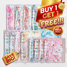 A6 Sticker Book Binder 6 Ring Reusable Pages 20 Sheets Glitter Sequin Japan NEW