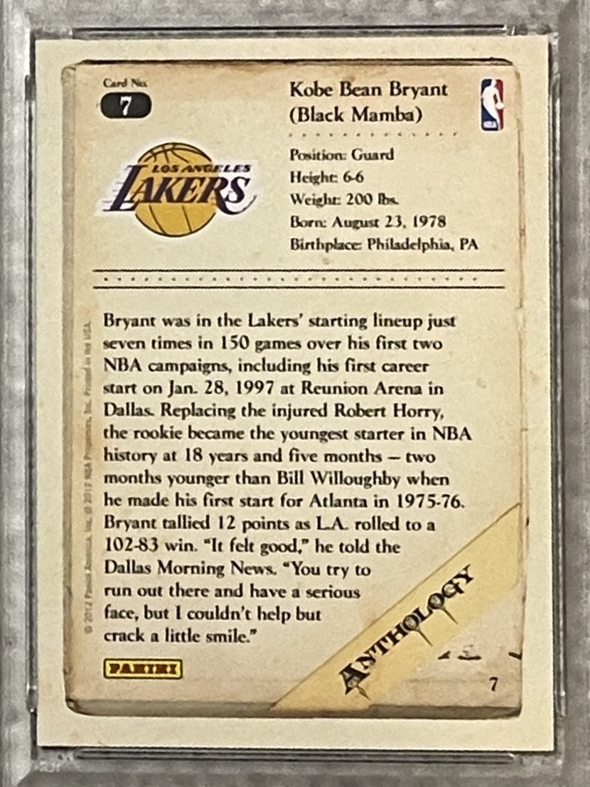 2012-13 Panini Kobe Anthology - Kobe Bryant #7 Gold /24 for sale 
