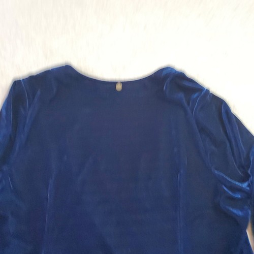 Soft Surroundings Blue Velvet Faux Wrap Long Sleeve Blouse Plus Size 1X V Neck - Bild 11 von 14
