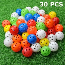 30 Pcs Mixed Airflow Hollow Perforated Plastic Golf Practice Training Balls 42mm