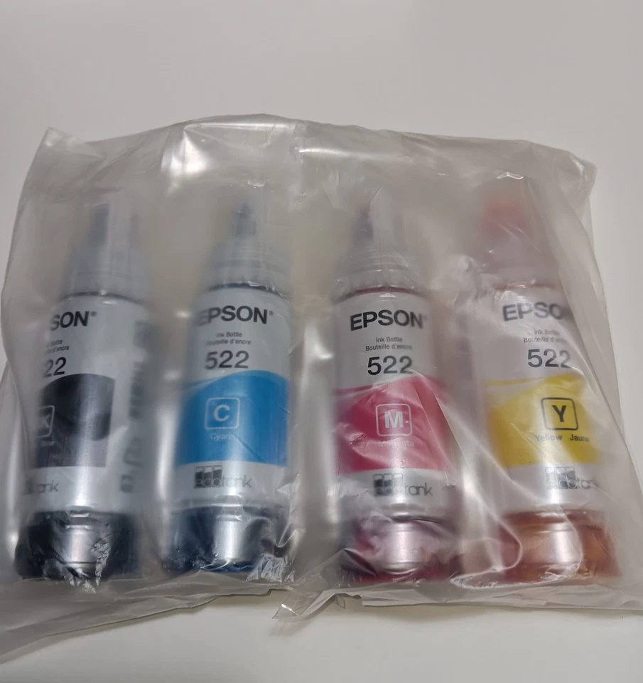 Genuine OEM Epson 522 4-Pack Ink Combo Black Cyan Yellow Magenta - Exp. 5/2028 - Image 2 of 4