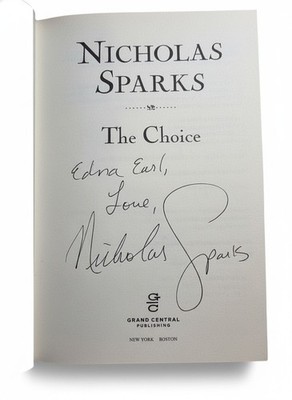 Nicholas Sparks The Choice Signed Hardcover First Edition 2007