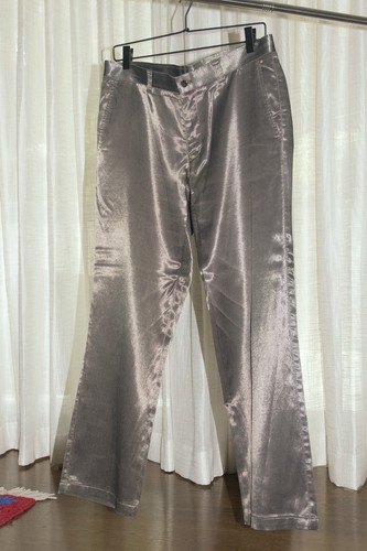 Jean Paul Gaultier, Vintage Jean Paul Gaultier Homme Objet Metallic Silver Cropped Pants Size 50