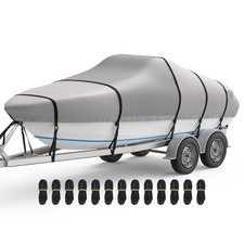 RVMasking Boat Cover 23-24ft Heavy Duty Waterproof Trailerable V-Hull Tri-Hull