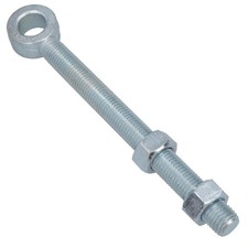 Swing Gate Long Eye Bolts Hinge + Nuts Adjustable Zinc Plated 24 x 250mm