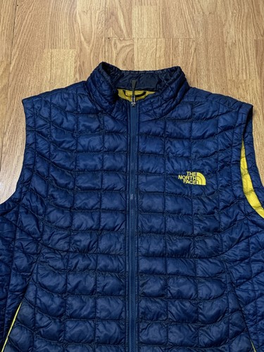 North Face ThermoBall Weste Herren Large blau gelb packbar isoliert Outdoor