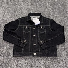 Vintage Guess Girls Denim Jean Jacket USA Made Girls XL Class Act Black New Rare
