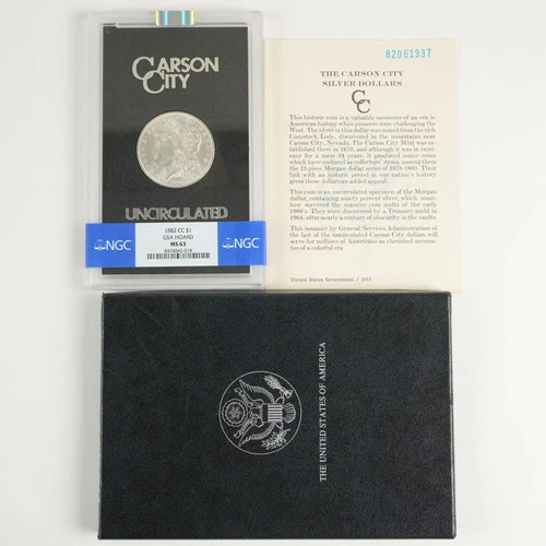 1882-CC GSA Morgan Dollar $1 MS63 NGC w/ Box & COA