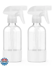 Worldgsb 2 Pack Glass Spray Bottles 8 oz, Empty Refillable Containers with Si