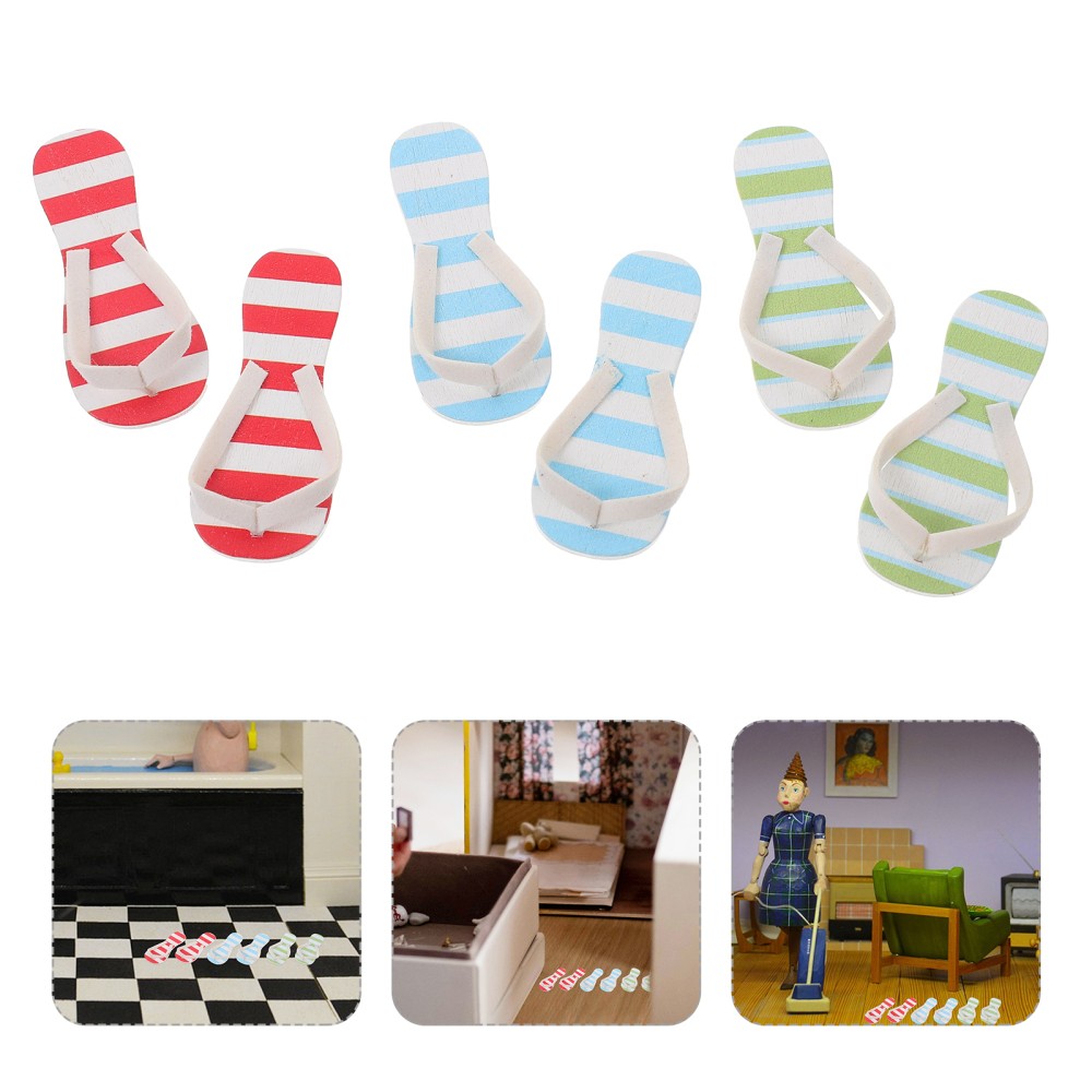 APL 3 paia infradito ornamenti bambino bambino scarpe miniatura decorazione casa