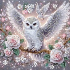 GEMFAMILY Owl Diamond Art Kits for Adults,5D Special Shape Flower Diamond Pai...