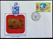 Boy Scouts 75th Anniversary First Day Cover Real Stamp & Golden Replica 1982