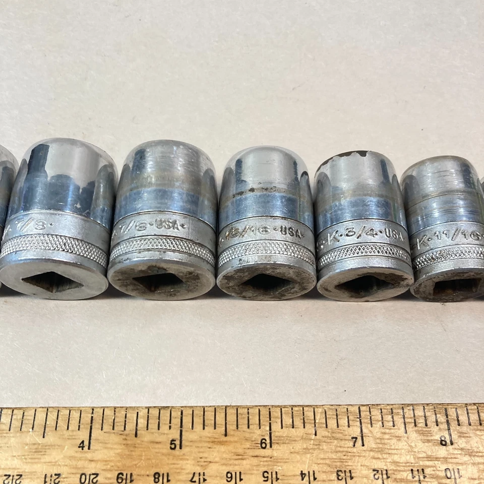 S-K Socket Set 10 Pc 1/2" Drive SAE 12 Point w/ 13/16" Spark Plug Socket USA - Image 3 of 4