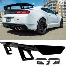 For 16-24 Chevy Camaro ZL1 1LE Style LT RS SS ABS Trunk Spoiler Wing Gloss Black