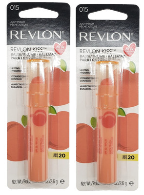 (2Pack) Revlon Kiss Balm With Natural Fruit Oils SPF 20 - 015 JUICY PEACH