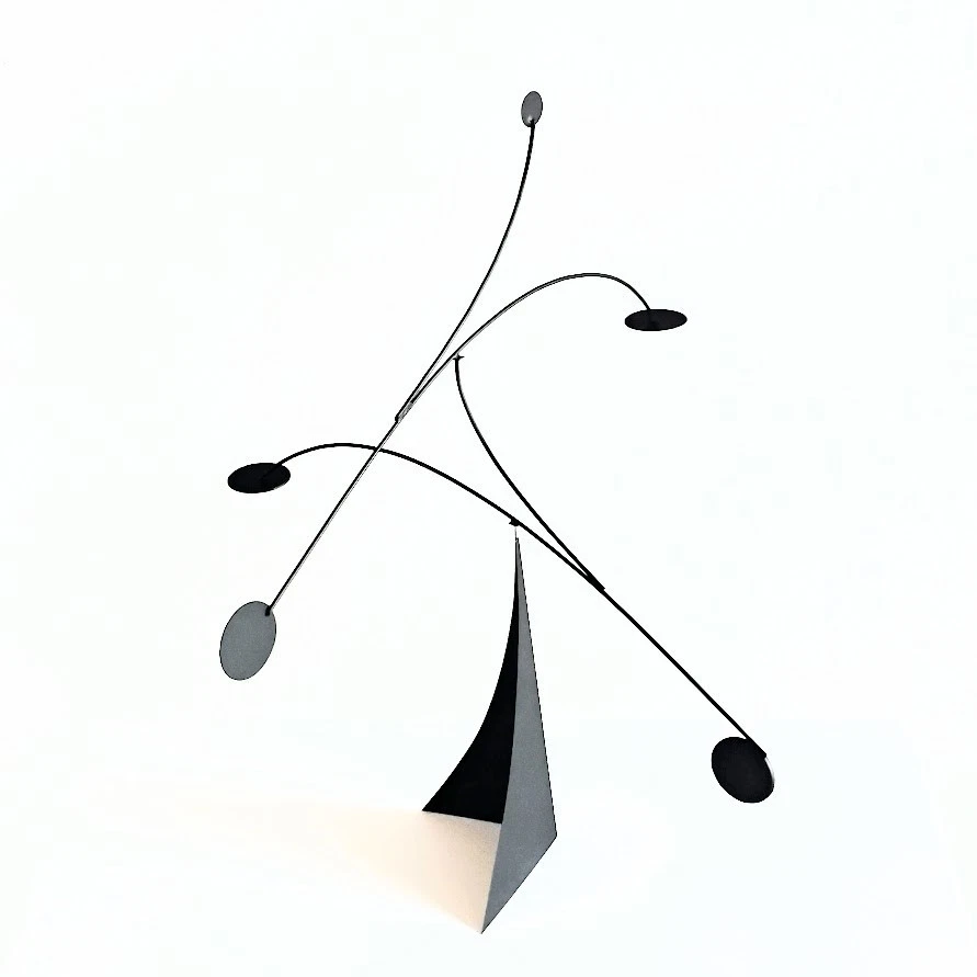 14 x 14 Black Standing Mobile with Black Base Kinetic Sculpture