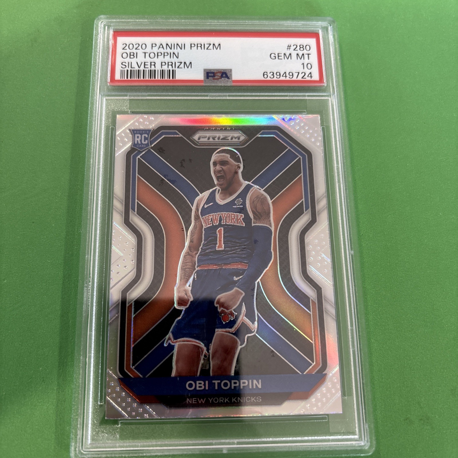 2020-21 Panini Prizm Prizms Silver #280 Obi Toppin PSA 10
