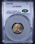 1909 VDB Lincoln Wheat Cent - 1c CACG MS65 RD - Red - Great Example!