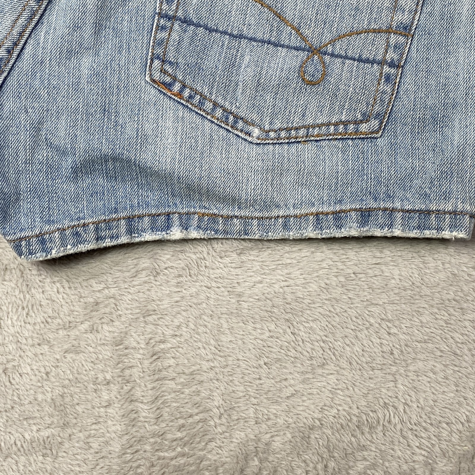 Bongo Denim Shorts Womens 7 Distressed Cutoff High Rise Button Fly Vintage Style