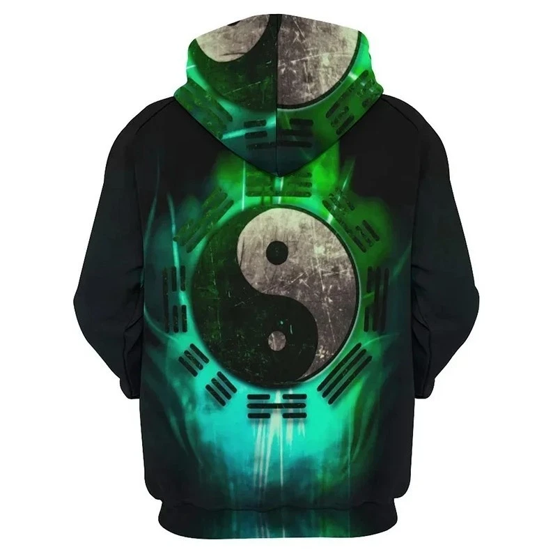 New 3D Print Yin Yang Graphic Sweatshirts Fashion Eight Gossip 3D Printed Hoodie