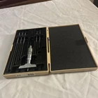 Mitutoyo 129-132 Micrometer Depth Gage Set 4" Base 0-6" .001" Grad w/ Case