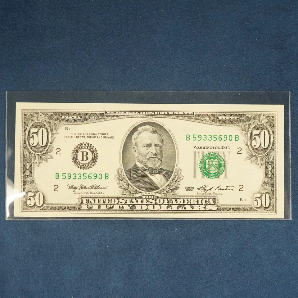 1974-1993 $50 Federal Reserve Note Design 228-A Partial Type Set, 7x UNC Bills - Image 4 of 4