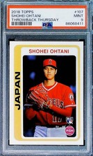 2018 Topps Throwback Thursday #107 Shohei Ohtani Angels Rookie Card PSA 9 Mint