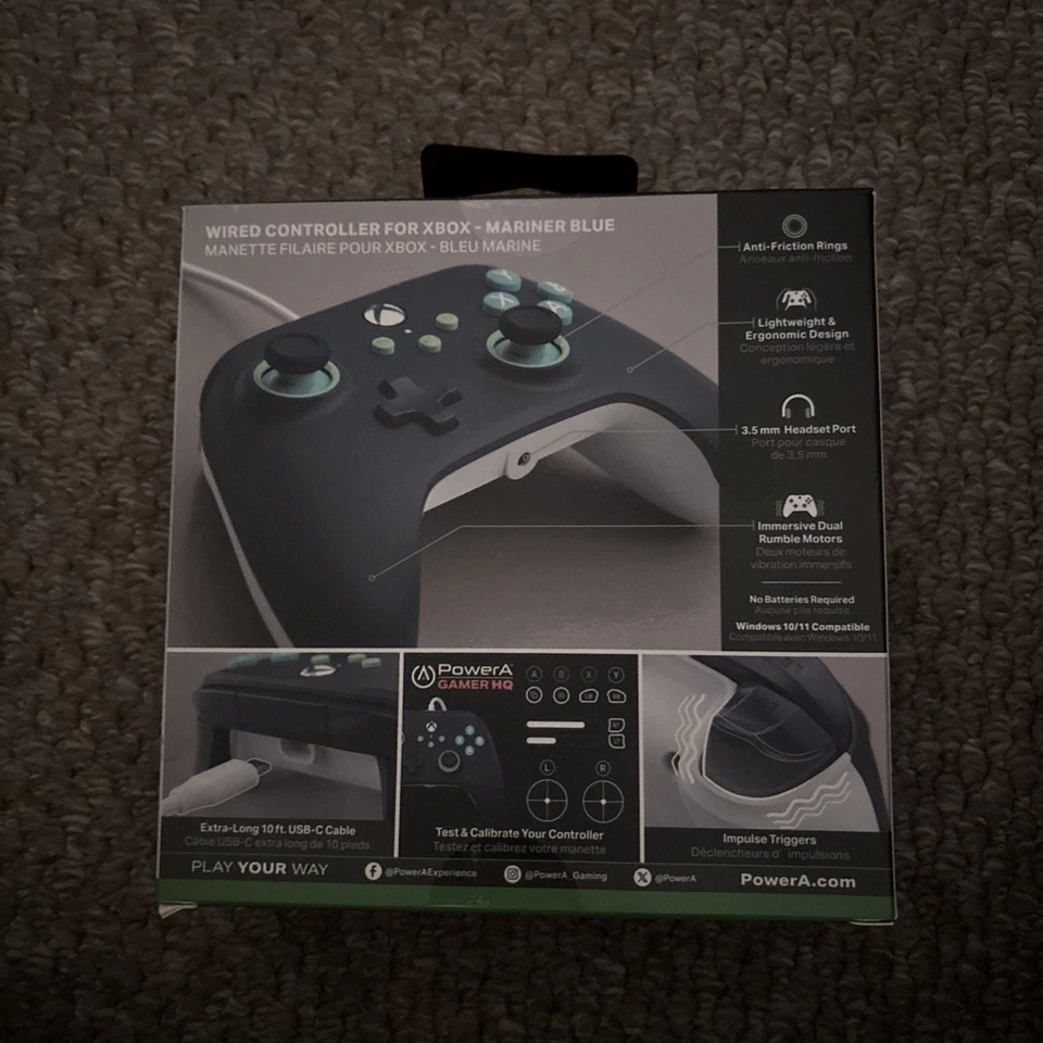 PowerA XBGP0380-01 Wired Controller Gaming Controller Mariner Blue Xbox, PC, - Image 3 of 3